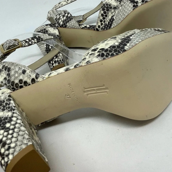 Hobbs London Snake Leather Vivienne Heeled Sandals Size 37 / US 6 - Picture 10 of 12
